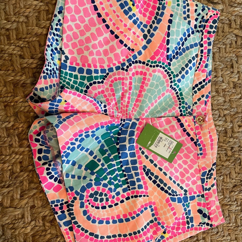 Lily Pulitzer Adie short print tile wave multicolored  shorts new with tags NWT